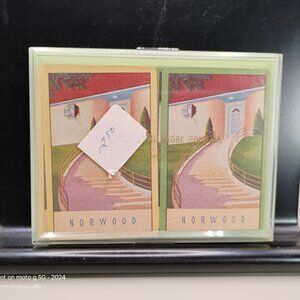 vintage advert playing cards Rock Island Millwork Illinois orig plastic case 40s